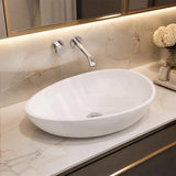 Fienza Livo Oval Solid Surface Above Counter Basin 600x357x160mm - Matt White