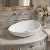 Fienza Livo Oval Solid Surface Above Counter Basin 600x357x160mm - Matt White