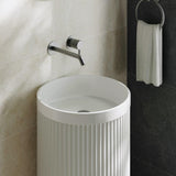 Fienza Minka Solid Surface Freestanding Basin Non-Overflow 450x450x900mm - Variant Colour