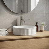 Fienza Minka Round Fluted Solid Surface Above Counter Basin 400x400x120mm - In Various Colour