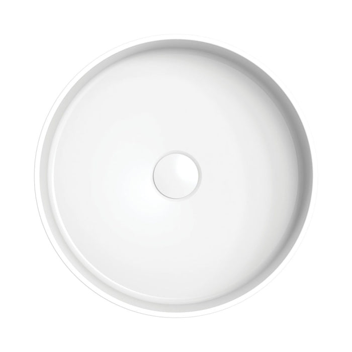 400x400x120mm Fienza Minka Round Solid Surface Above Counter Basin Matt White