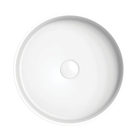 400x400x120mm Fienza Minka Round Solid Surface Above Counter Basin Matt White