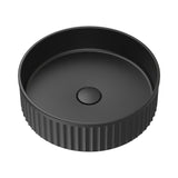 400x400x120mm Fienza Minka Round Solid Surface Above Counter Basin Matt Black