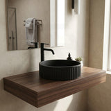 Fienza Minka Round Fluted Solid Surface Above Counter Basin 400x400x120mm - In Various Colour