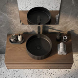 Fienza Minka Round Fluted Solid Surface Above Counter Basin 400x400x120mm - In Various Colour