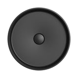 400x400x120mm Fienza Minka Round Solid Surface Above Counter Basin Matt Black