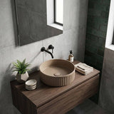 Fienza Minka Round Fluted Solid Surface Above Counter Basin 400x400x120mm - In Various Colour