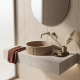 Fienza Minka Round Fluted Solid Surface Above Counter Basin 400x400x120mm - In Various Colour