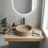 Fienza Minka Round Fluted Solid Surface Above Counter Basin 400x400x120mm - In Various Colour