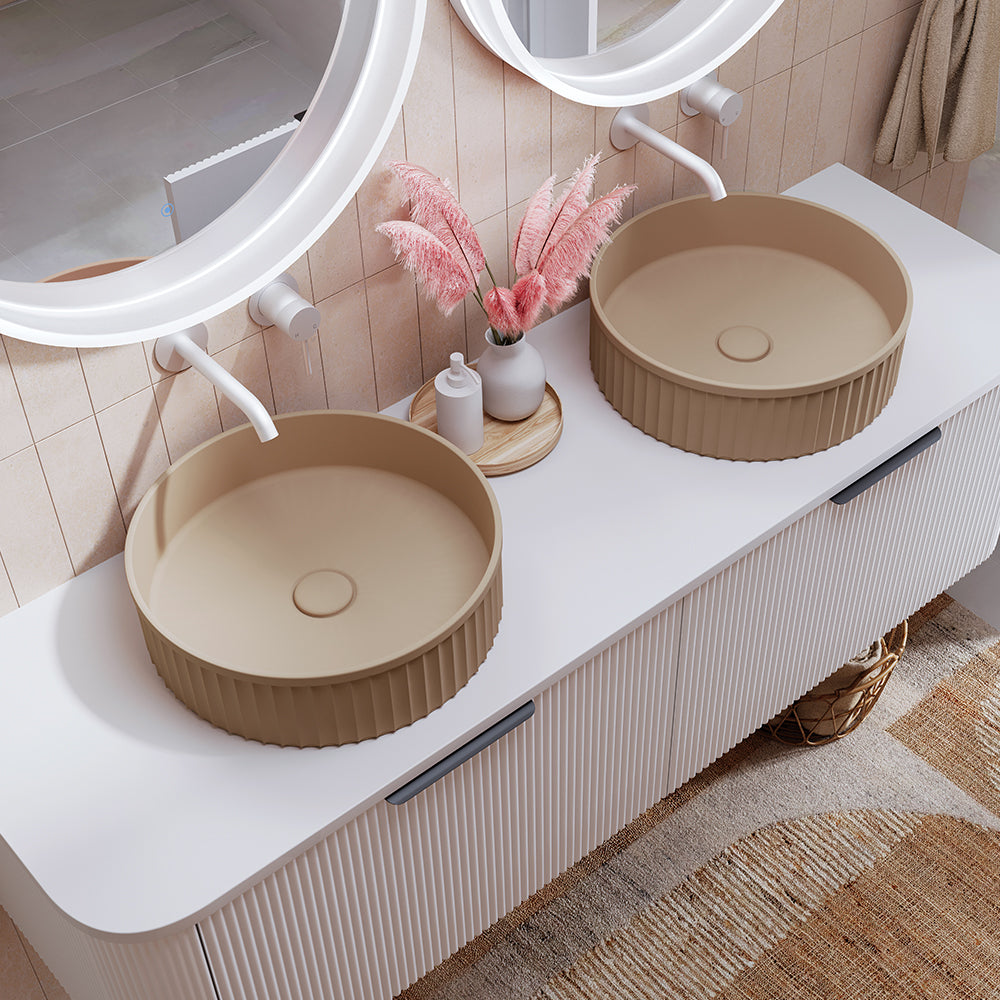 400x400x120mm Fienza Minka Round Solid Surface Above Counter Basin In Various Colour