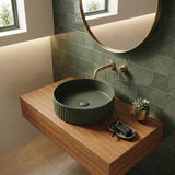 Fienza Minka Round Fluted Solid Surface Above Counter Basin 400x400x120mm - In Various Colour