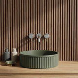Fienza Minka Round Fluted Solid Surface Above Counter Basin 400x400x120mm - In Various Colour