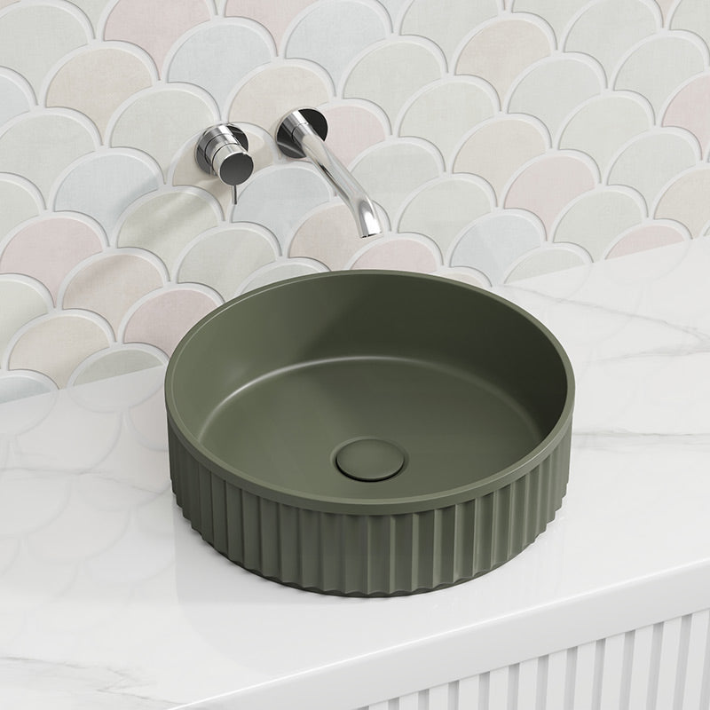 400x400x120mm Fienza Minka Round Solid Surface Above Counter Basin In Various Colour