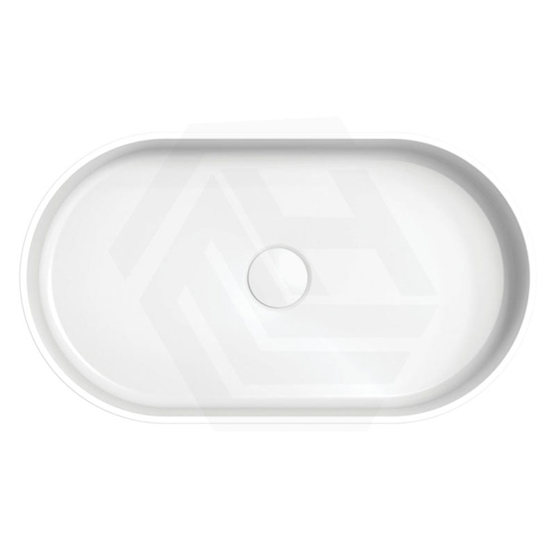 550x340x120mm Fienza Minka Oval Solid Surface Above Counter Basin Matt White