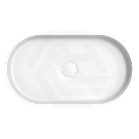 550x340x120mm Fienza Minka Oval Solid Surface Above Counter Basin Matt White