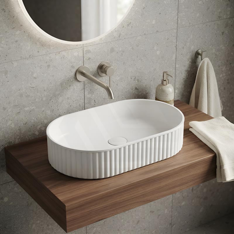 Fienza Minka Oval Solid Surface Above Counter Basin 550x340x120mm - Various Colour