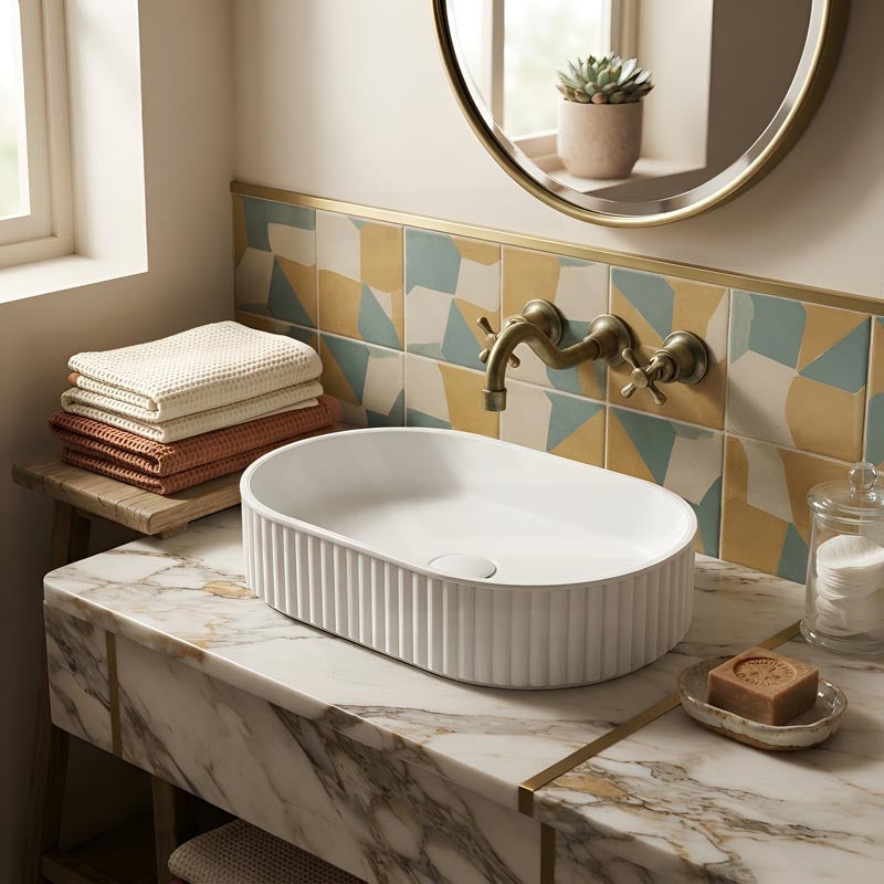 Fienza Minka Oval Solid Surface Above Counter Basin 550x340x120mm - Various Colour