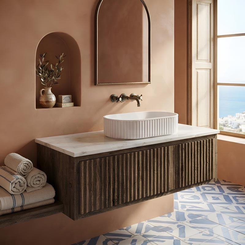 Fienza Minka Oval Solid Surface Above Counter Basin 550x340x120mm - Various Colour