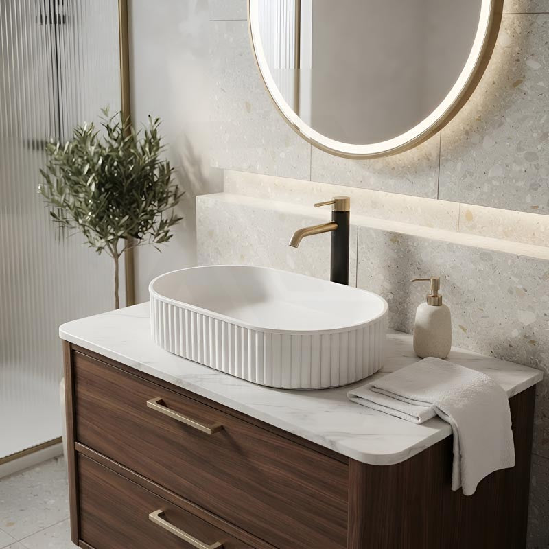 Fienza Minka Oval Solid Surface Above Counter Basin 550x340x120mm - Various Colour