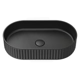 550x340x120mm Fienza Minka Oval Solid Surface Above Counter Basin Matt Black