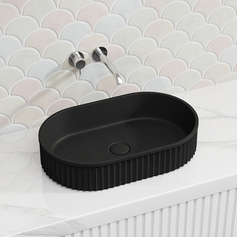 Fienza Minka Oval Solid Surface Above Counter Basin 550x340x120mm - Various Colour