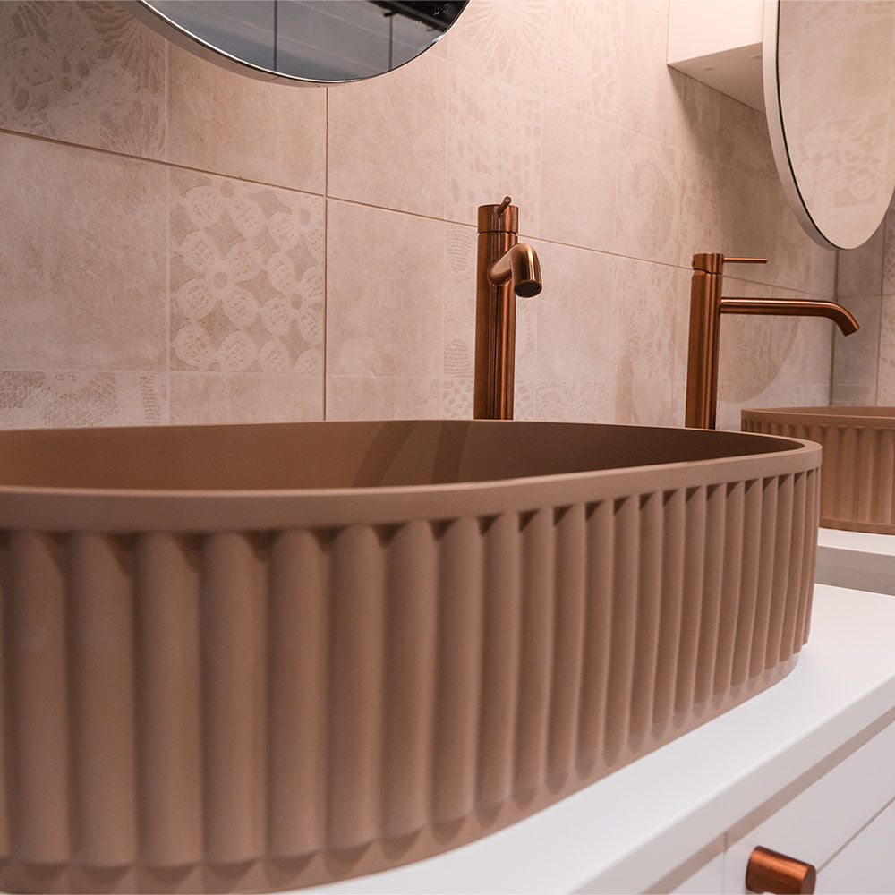 550x340x120mm Fienza Minka Oval Solid Surface Above Counter Basin In Various Colour