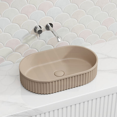Fienza Minka Oval Solid Surface Above Counter Basin 550x340x120mm - Various Colour
