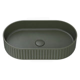 550x340x120mm Fienza Minka Oval Solid Surface Above Counter Basin Forest Green