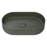 550x340x120mm Fienza Minka Oval Solid Surface Above Counter Basin Forest Green