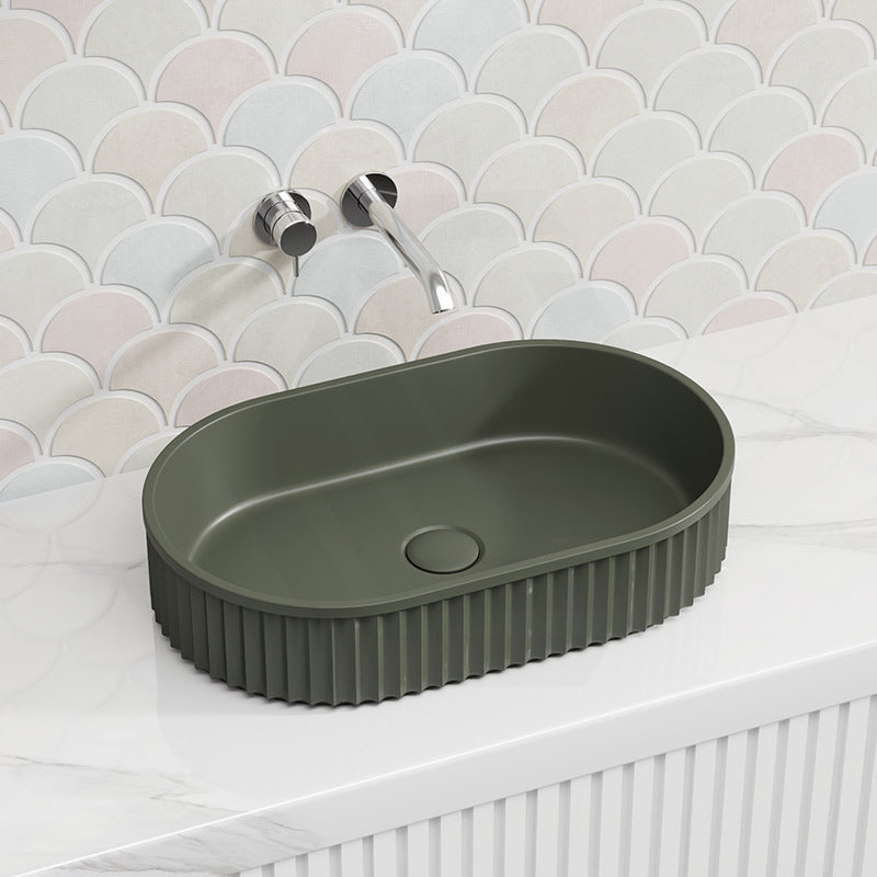 Fienza Minka Oval Solid Surface Above Counter Basin 550x340x120mm - Various Colour