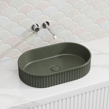 Fienza Minka Oval Solid Surface Above Counter Basin 550x340x120mm - Various Colour