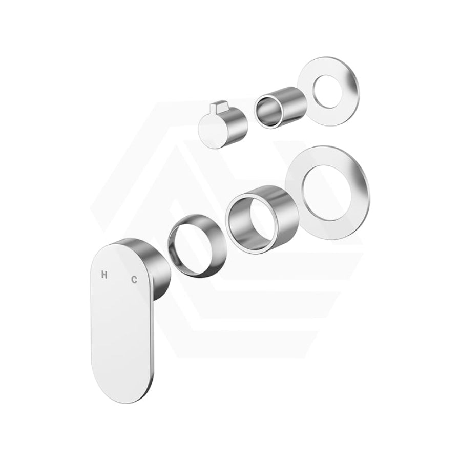 Fienza Empire Slim Small Round Plates Vertical Wall Diverter Mixer Dress Kit Only Variant Colour Available