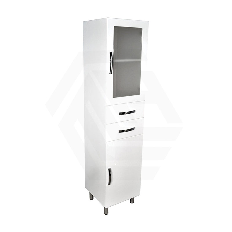 Fienza 420x420x1820mm Unicab Gloss White Freestanding Tall Boy Cabinet with Legs