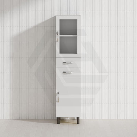 Fienza 420x420x1820mm Unicab Gloss White Freestanding Tall Boy Cabinet with Legs