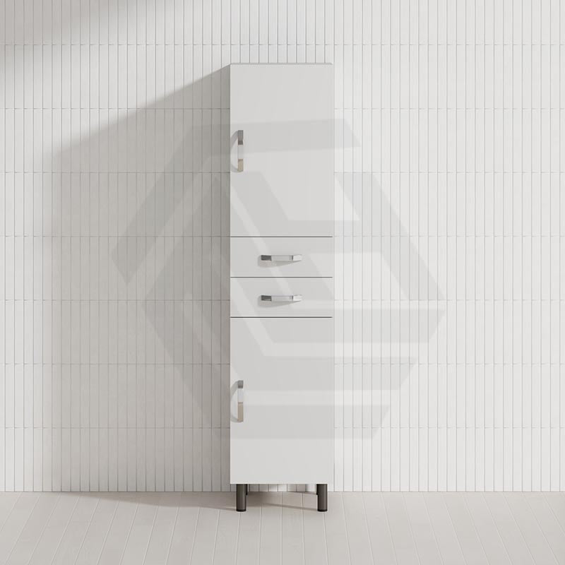 Fienza 420x420x1820mm Unicab Gloss White Freestanding Tall Boy Cabinet with Legs