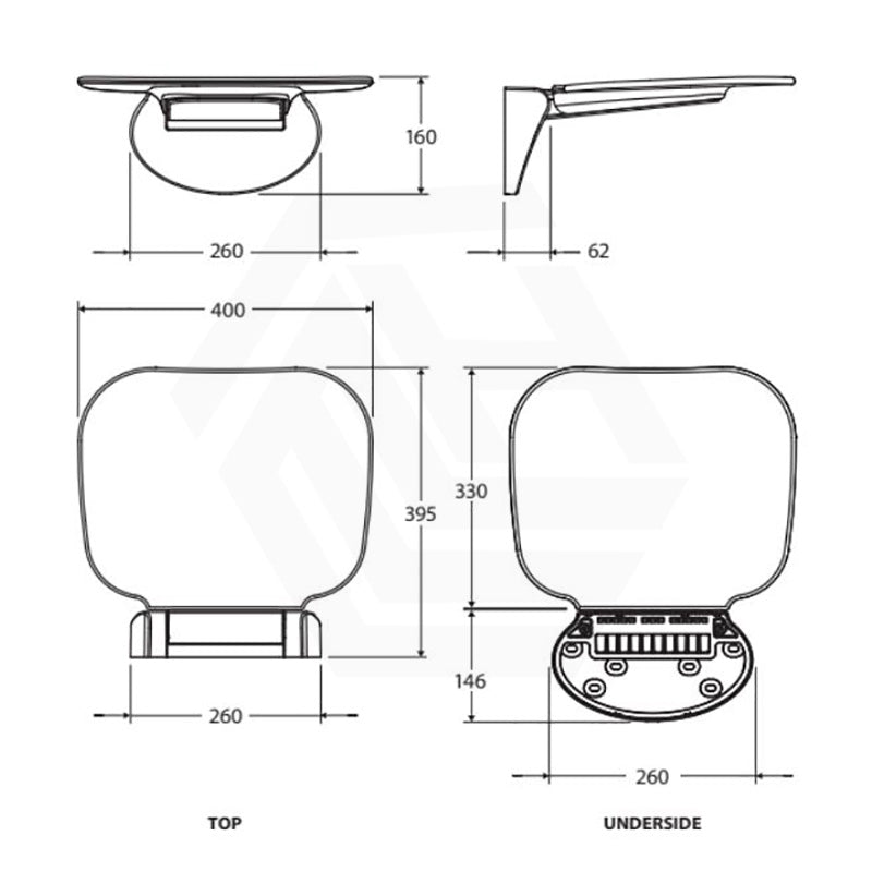 Fienza 400x395mm Care Folding Shower Seat White/Black