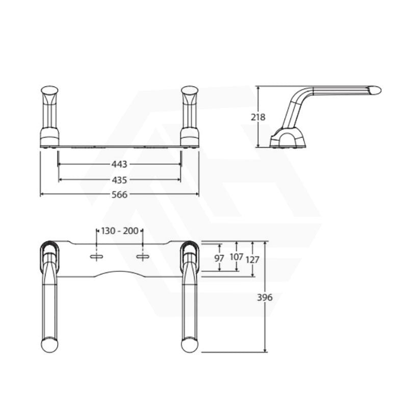 Fienza 566x396mm White Toilet Support Arms For Independent Living