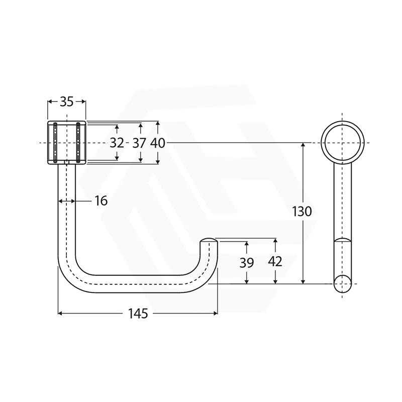 Fienza 145mm Round Care Toilet Roll Holder for Grab Rail SS304 Variant Color Available