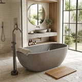 Fienza Jada Luxury Concrete Freestanding Bathtub Oval NO Overflow 1500mm - Variant Colour Available