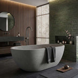 Fienza Jada Luxury Concrete Freestanding Bathtub Oval NO Overflow 1500mm - Variant Colour Available