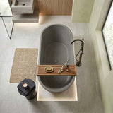 Fienza Jada Luxury Concrete Freestanding Bathtub Oval NO Overflow 1500mm - Variant Colour Available