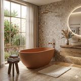 Fienza Jada Luxury Concrete Freestanding Bathtub Oval NO Overflow 1500mm - Variant Colour Available