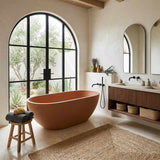 Fienza Jada Luxury Concrete Freestanding Bathtub Oval NO Overflow 1500mm - Variant Colour Available