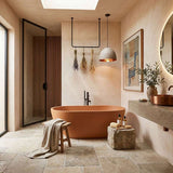 Fienza Jada Luxury Concrete Freestanding Bathtub Oval NO Overflow 1500mm - Variant Colour Available