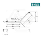 Fienza Care Slimline 411x411mm 135° Ambulant Stainless Steel Reversible Left/Right Hand Grab Rail In Various Colors