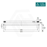 Fienza Care Slimline 300/450/600/900mm Stainless Steel Hand Grab Rail In Various Colors