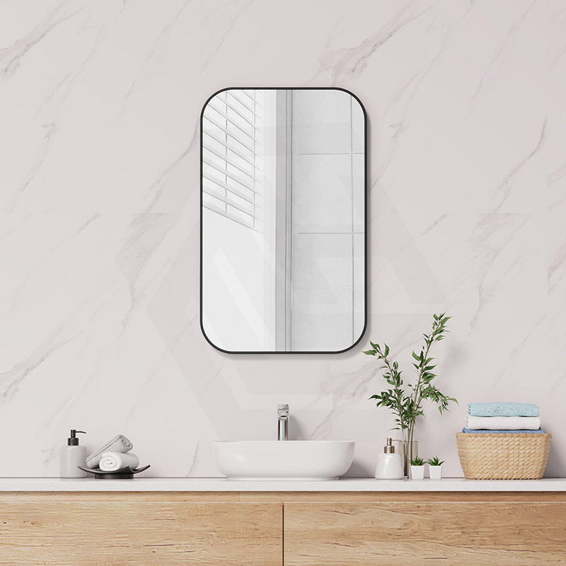 500/600/800/900mm Fienza Tono Soft Square Aluminum Framed Wall Mirror Vertical or Horizontal Matt Black/Brushed Gold