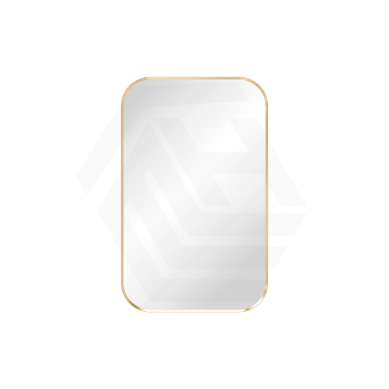 500x800mm Fienza Soft Square Framed Wall Mirror Vertical or Horizontal Brushed Gold