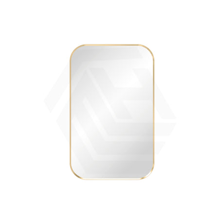 500x800mm Fienza Soft Square Framed Wall Mirror Vertical or Horizontal Brushed Gold