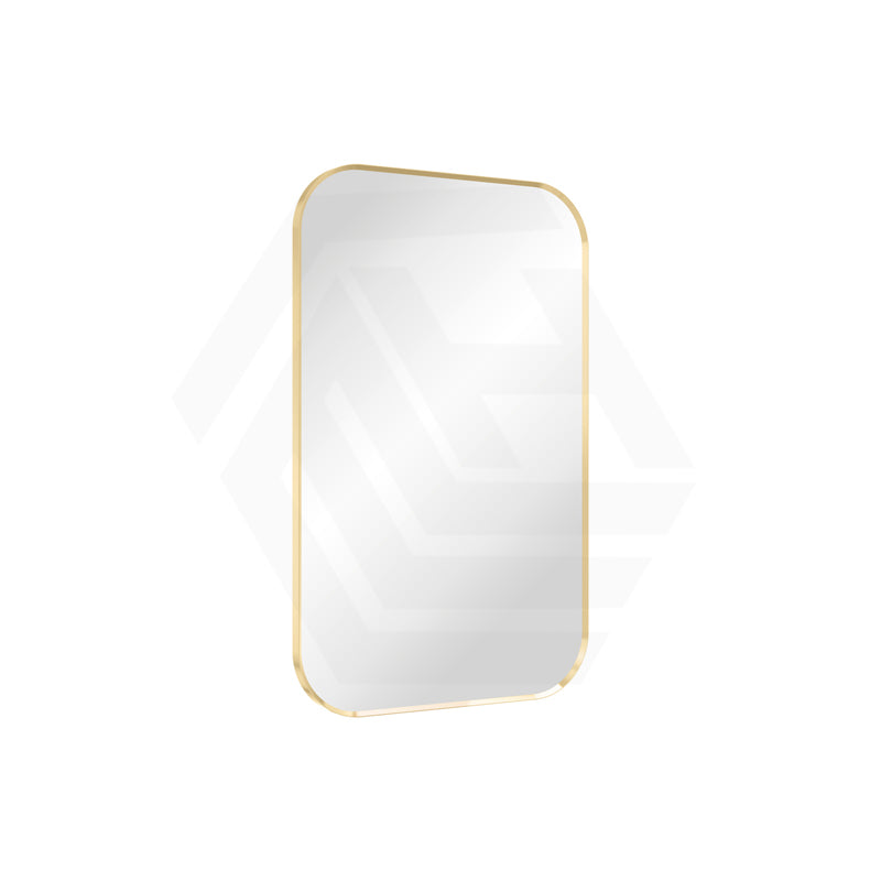 500x800mm Fienza Soft Square Framed Wall Mirror Vertical or Horizontal Brushed Gold